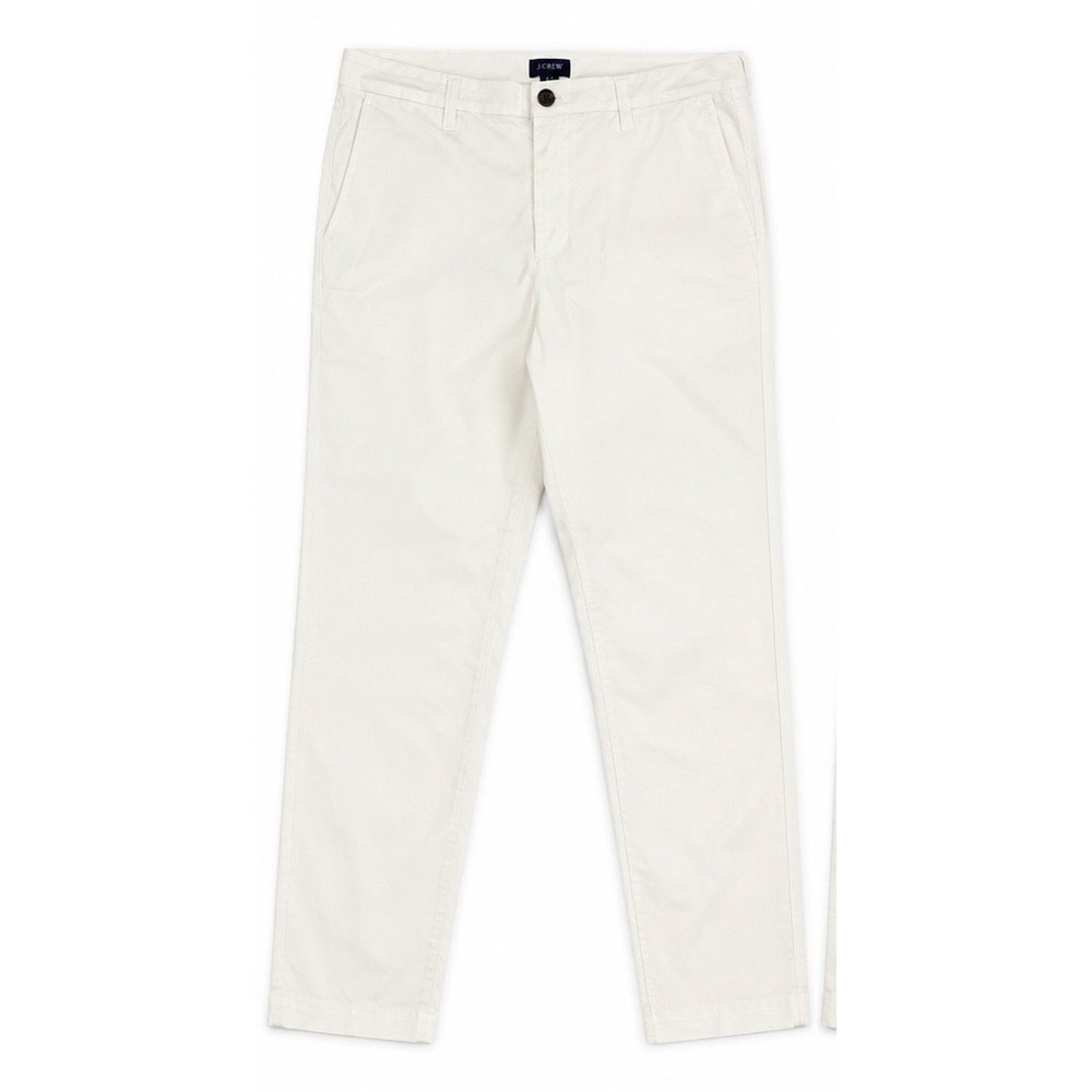 NEW J.Crew Womens Chino Pants Size 14 Off White Stretch Cotton Straight Leg